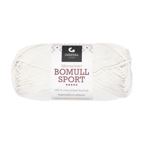 Bomull Sport garnnøste 302-hvit