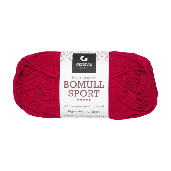 Bomull Sport garnnøste 304-rød