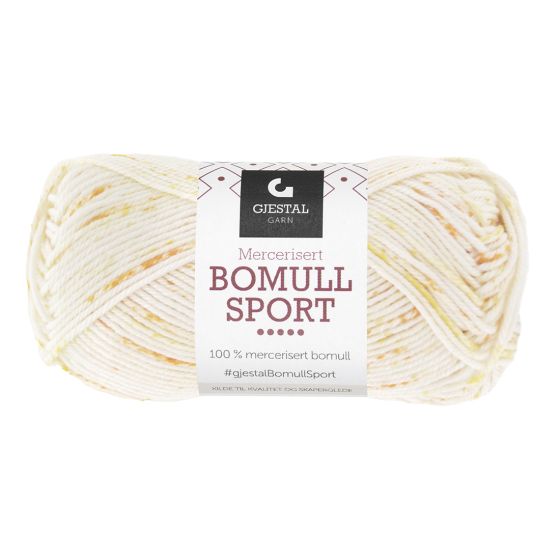 Bomull Sport 50gr garnnøste 394-gul/oransje print.