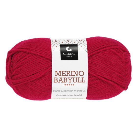 Gjestal Merino Baby Ull garnnøste 809-rød.