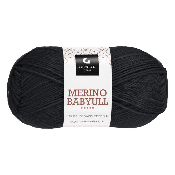 Gjestal Merino Baby Ull garnnøste 815-sort.