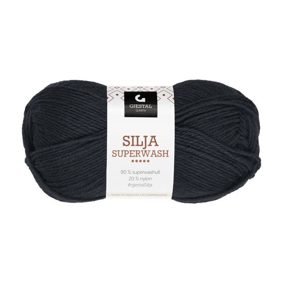 Gjestal Garn Silja Superwash garnnøste 301-svart