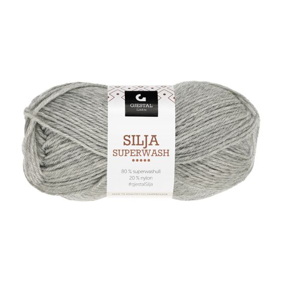 Gjestal Garn Silja Superwash garnnøste 303-lys grå melert