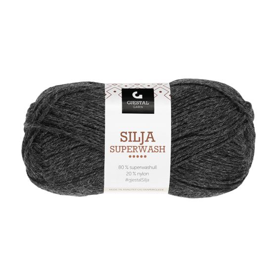 Gjestal Garn Silja Superwash garnnøste 327-koksgrå melert