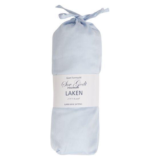 Etne formsydd satenglaken Lyseblå.