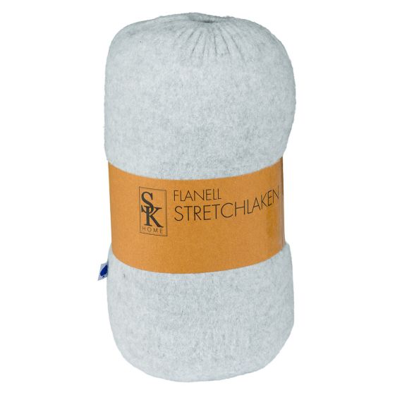 Flanell stretchlaken Gråmelert