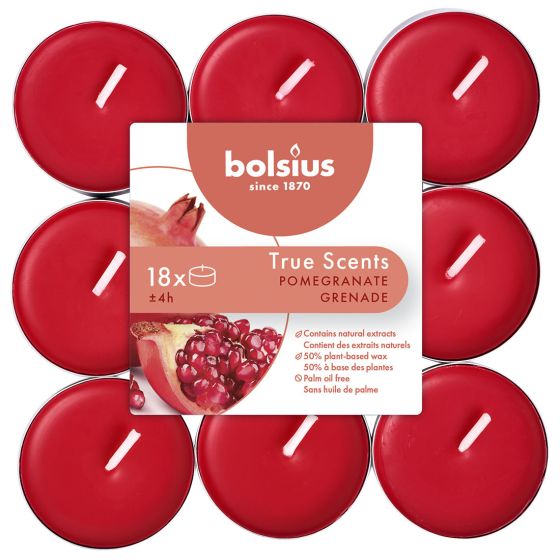 Bolsius telys med duft 4t 18pk pomegranat.
