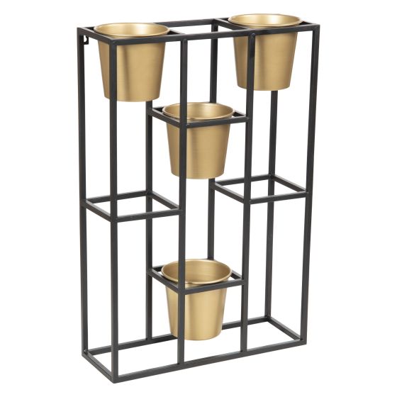 Lovisa pottevegg 4 potter sort/gull