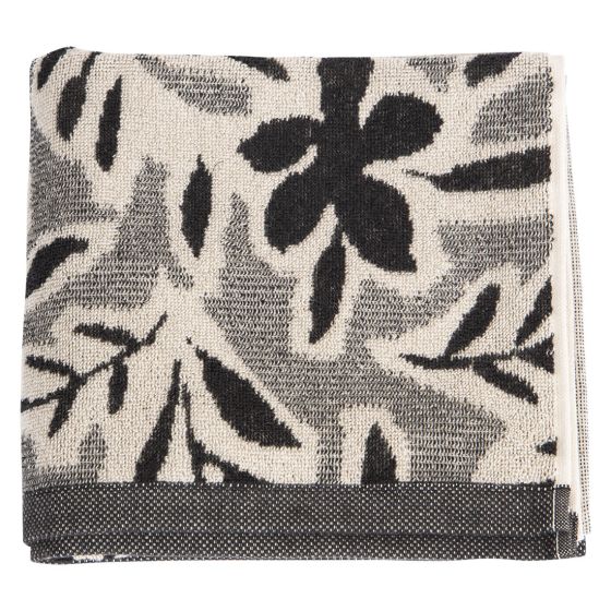 Bekvem Herøy håndkle sort-beige