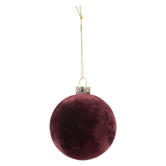 Bo julekule i glass 2pk burgunder
