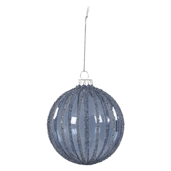 Blue julekule i glass 2pk blå