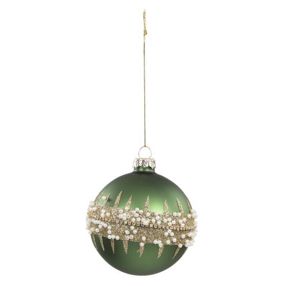 Tyra julekule i glass 2pk grønn
