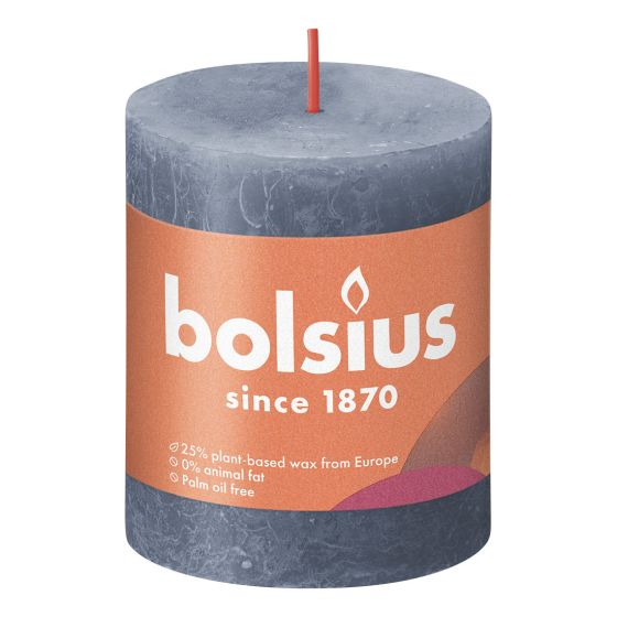 Bolsius Substainable kubbelys blå