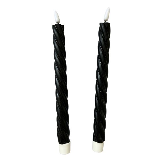 Led kronelys tvinnet 2pk Lullu sort