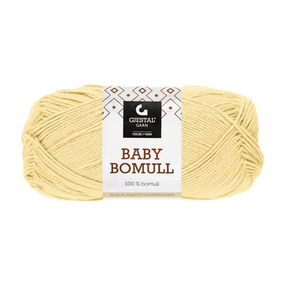 Baby bomull 50gr garnnøste 505-lys gul.