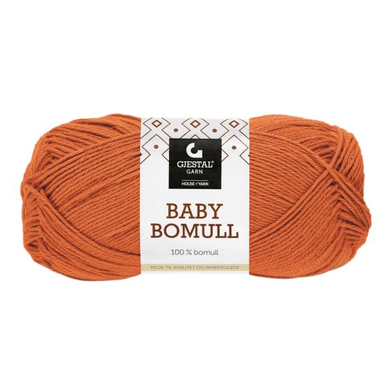 Baby bomull 50gr garnnøste 511-oransje.