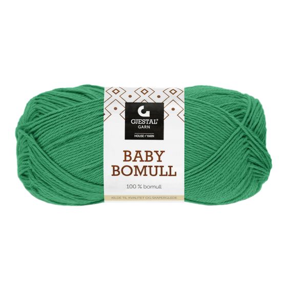 Baby bomull 50gr garnnøste 518-skarp grønn.