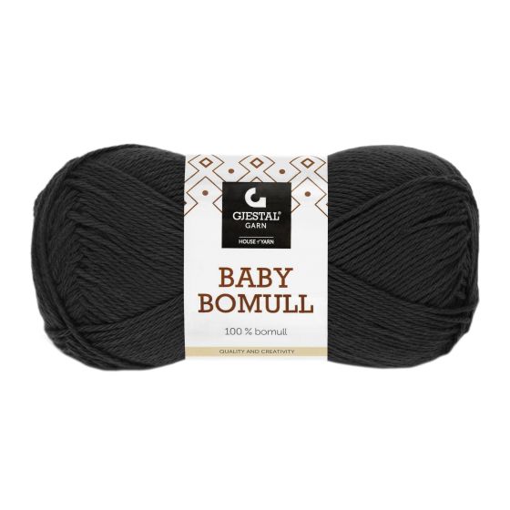 Baby bomull 50gr garnnøste 524-Svart