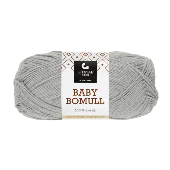 Baby bomull 50gr garnnøste 503-lys grå.