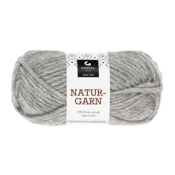 Gjestal Garn Naturgarn 50gr garnnøste 905 - lys gråmelert