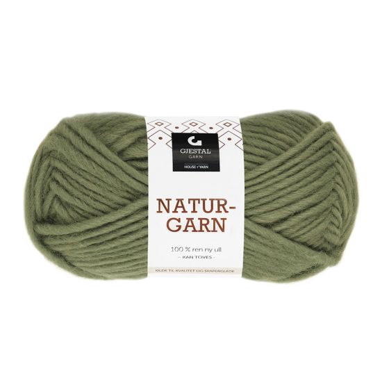 Gjestal Garn Naturgarn 50gr garnnøste 910 - oliven