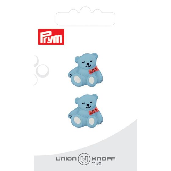 Knapper bamse 2pk lyseblå