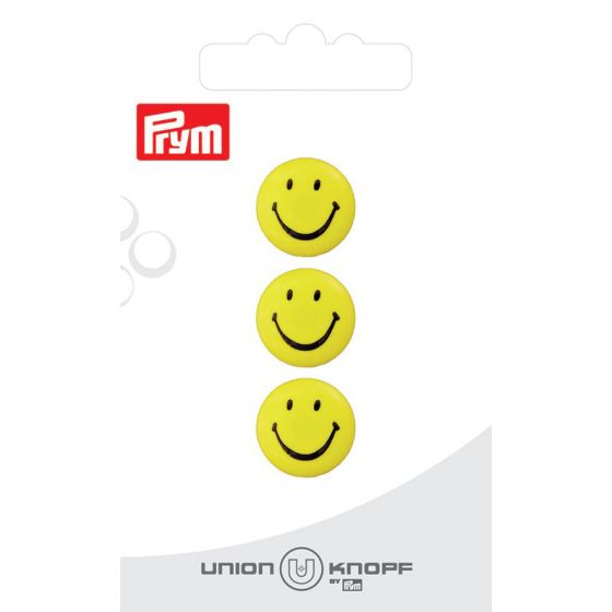 Knapper Smiley 3pk gul