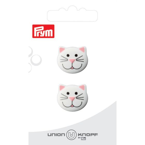 Knapper katt 2pk hvit
