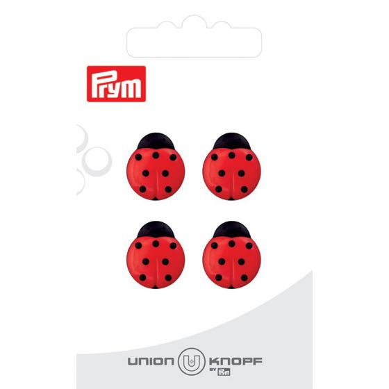 Knapper marihøne 4pk rød