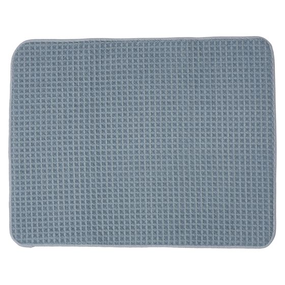 Vaffel microfiber oppvaskmatte mellomblå