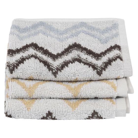 Zig Zag vaskeklut 3pk grå.