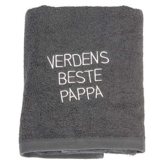 Håndkle med tekst grå pappa.