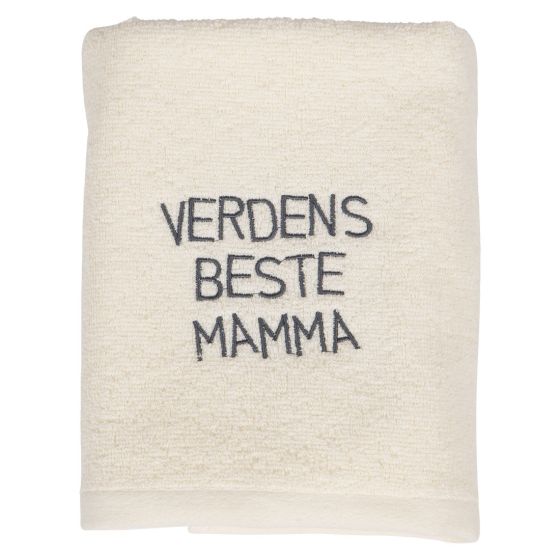 Håndkle med tekst offw mamma.