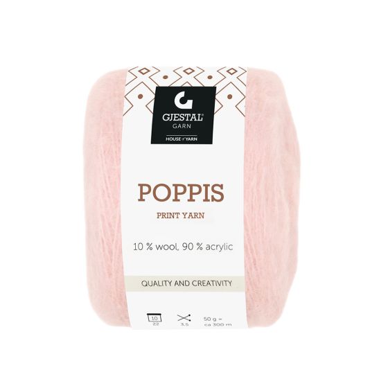 Poppis 50gr garnnøste Lys rosa