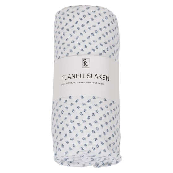 Laken flanell formsydd blå.