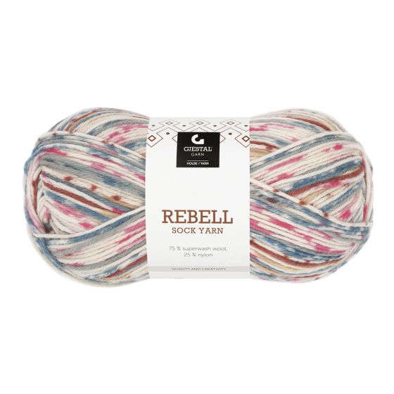 Rebell 100gr garnnøste 9403-rød print.