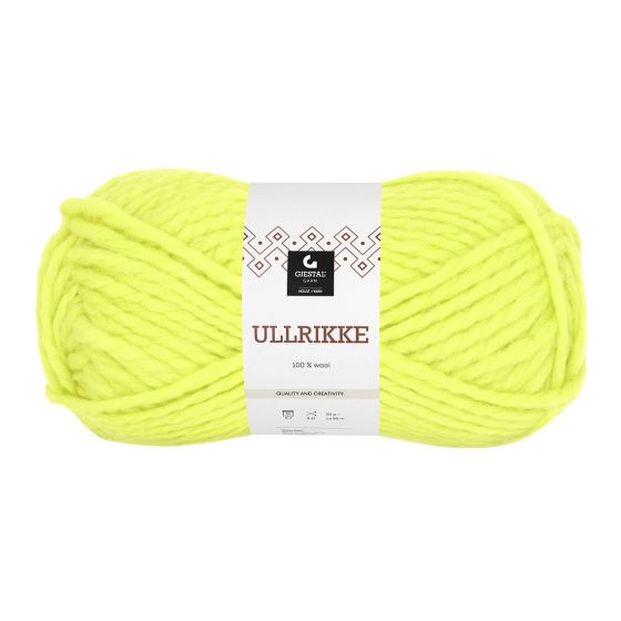 Ullrikke 100gr garnnøste neon gul.