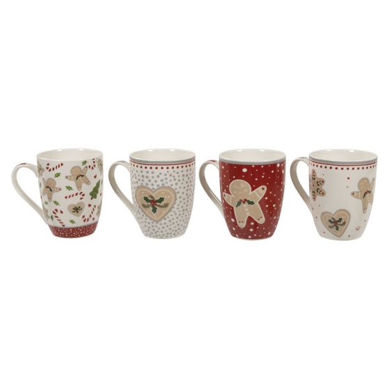 Krus 4pk Ginger Rød-grønn-offwhite