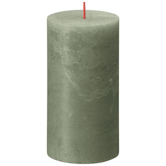 Bolsius Substainable kubbelys 13cm oliven