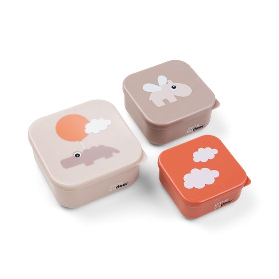 Snack box 3pk Dus rosa