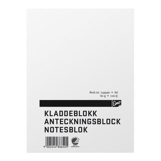 Kladdeblokk A6 ulinjert Kladdeblokk A6 ulinjert