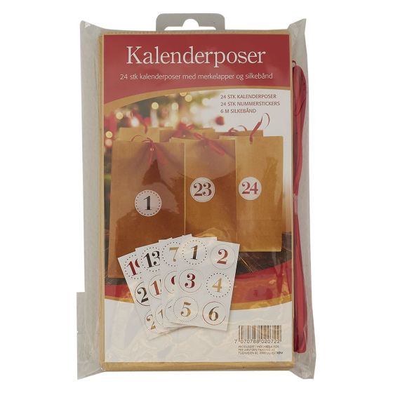 Kalenderposer 24stk kraft natur