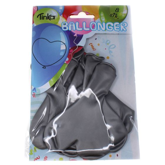 Ballonger metallic hjerter sølv