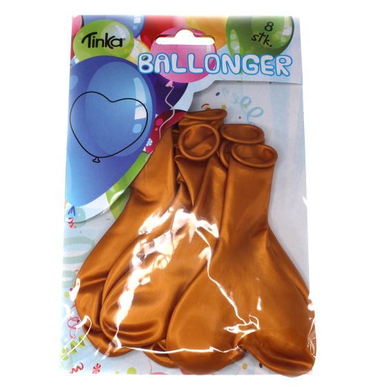 Ballonger metallic hjerter gull