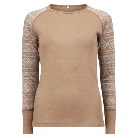 Safa Top, Jaquard på armene Beige