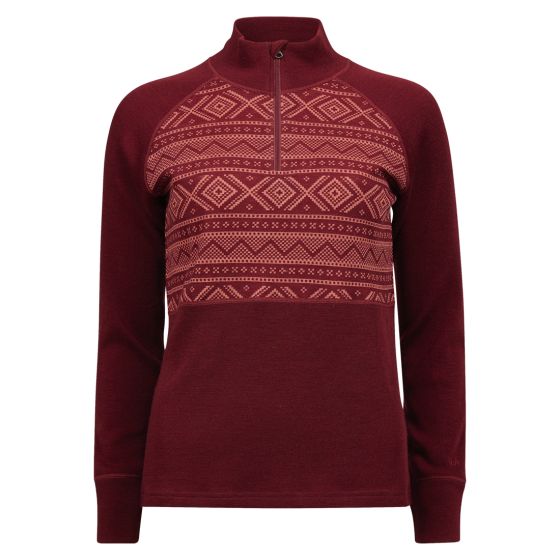Safa Polo, m/glidelås, jaquard Rust