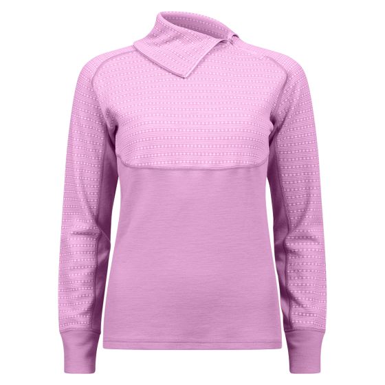 Safa Polo m/glidelås, Jaquard Rosa-hvit