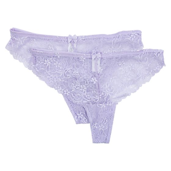 Amanda string truse ensfarget  2 pk Lilla