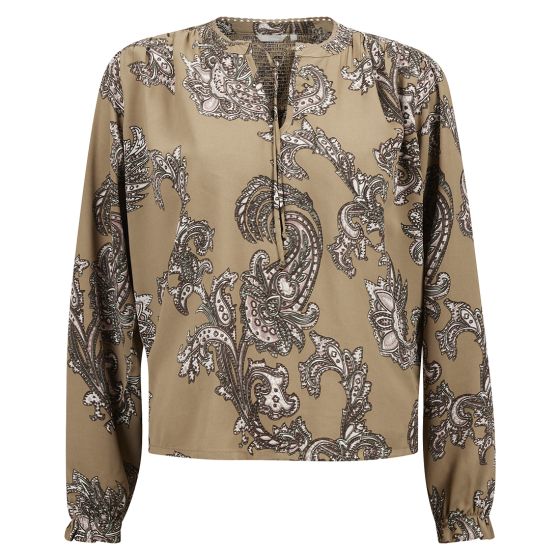 Bluse Parisa Oliven - Sort
