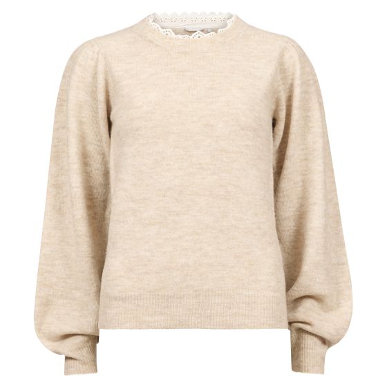 Elise strikkegenser med blonde Beige